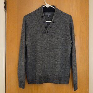 Bonobos Sweater Mens Medium Gray Acrylic Wool Alpaca Blend Shawl Collar Preppy